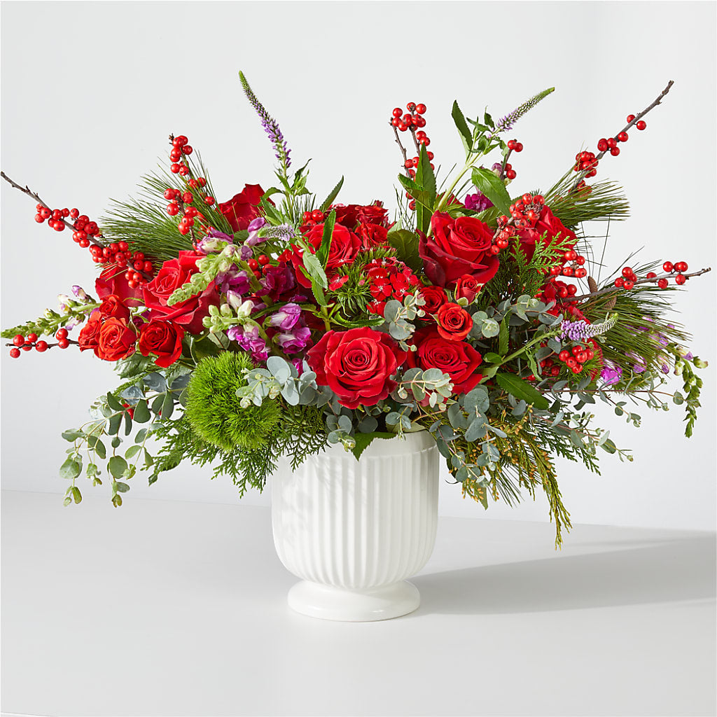 Big Red Bow Bouquet – Blossom And Brew Co, Menasha WI