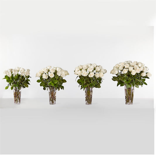 Long Stem White Rose Bouquet – Blossom And Brew Co, Menasha WI