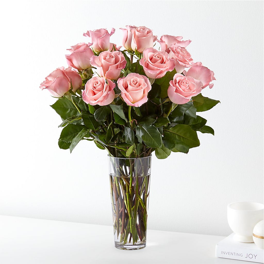 Long Stem Pink Rose Bouquet – Blossom And Brew Co, Menasha WI
