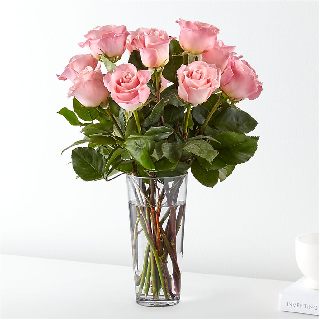 Long Stem Pink Rose Bouquet – Blossom And Brew Co, Menasha WI