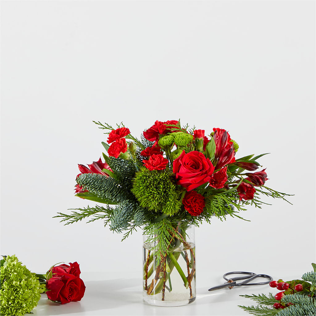 Merry Moment Bouquet – A Florist Original – Blossom And Brew Co, Menasha WI