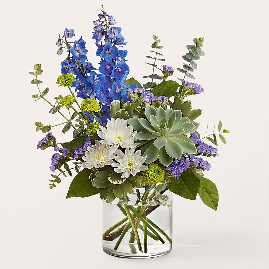 Cerulean Waves Bouquet – Blossom And Brew Co, Menasha WI