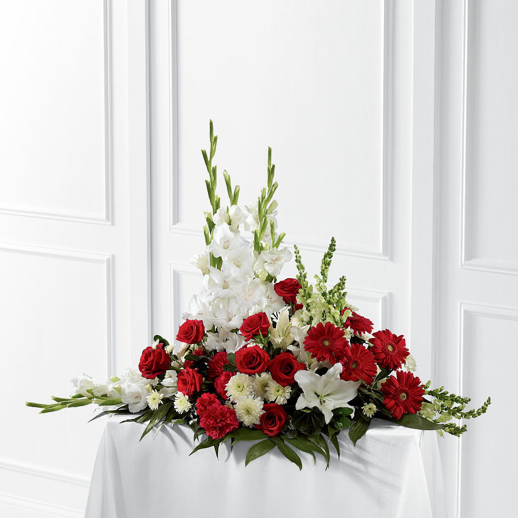 Crimson & White Arrangement – Blossom And Brew Co, Menasha WI