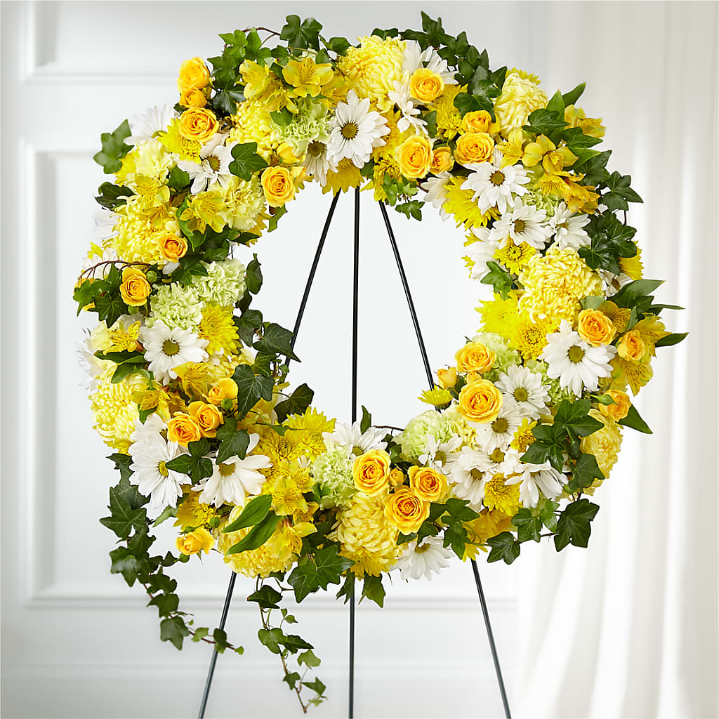 Golden Remembrance Wreath – Blossom And Brew Co, Menasha WI
