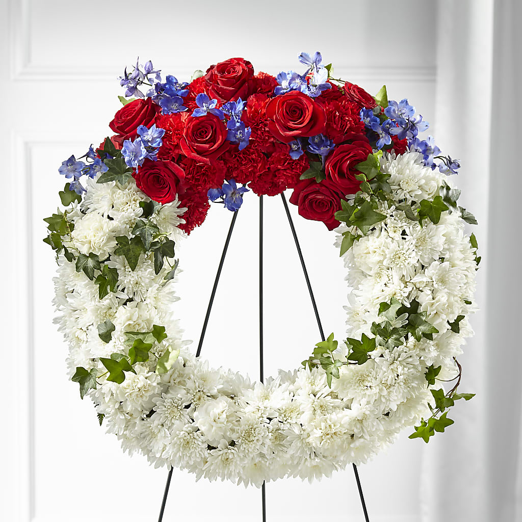 Patriotic Passion Wreath – Blossom And Brew Co, Menasha WI