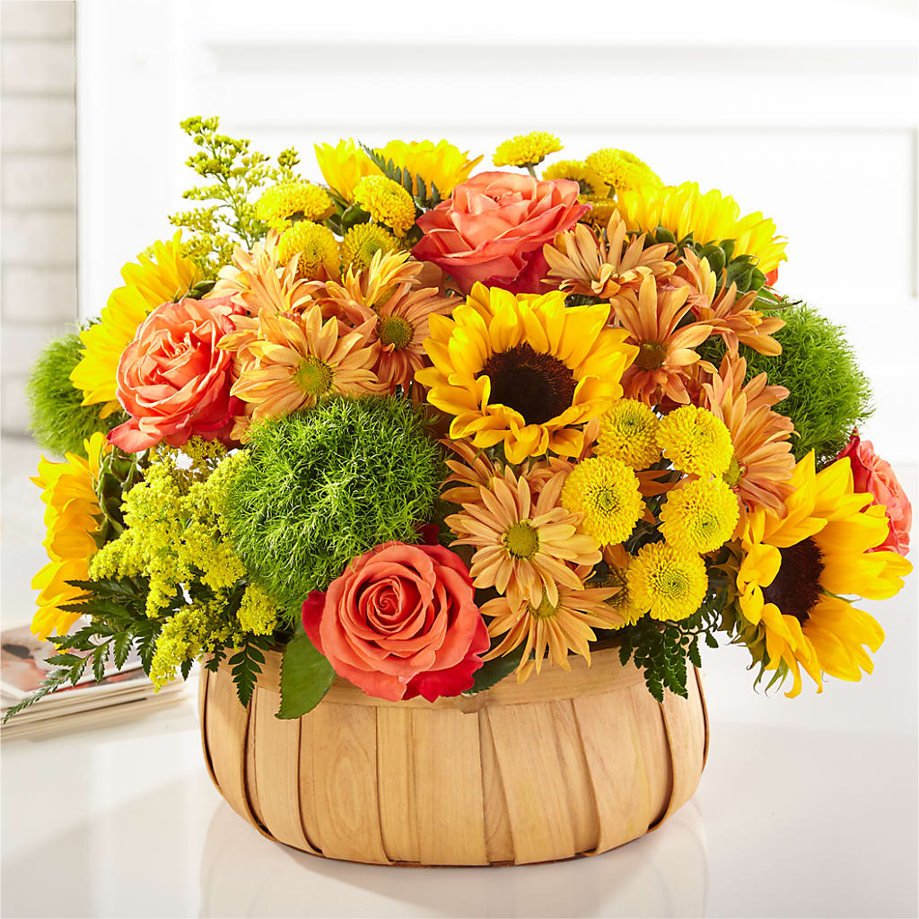 Harvest Sunflower Basket – Blossom And Brew Co, Menasha WI