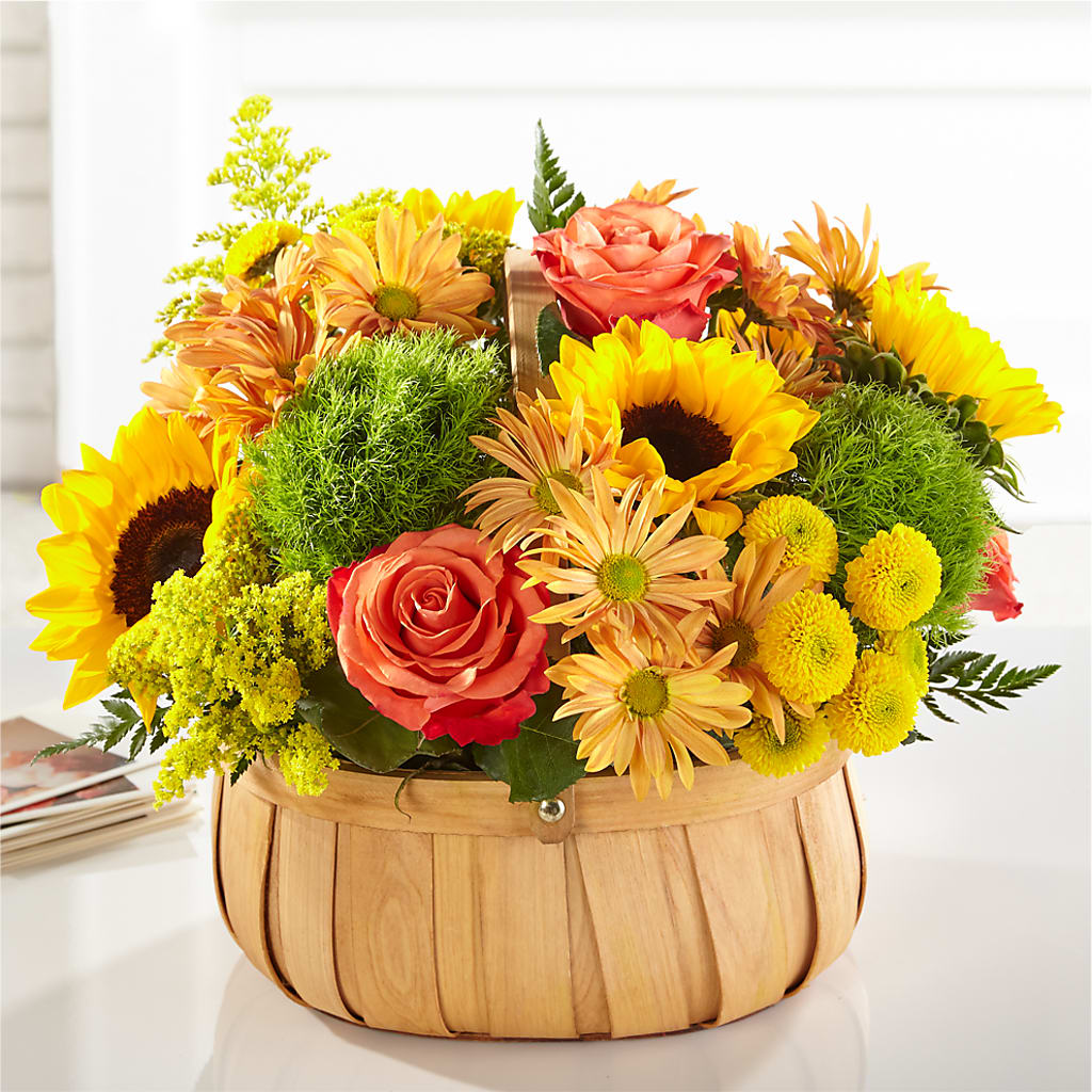 Harvest Sunflower Basket – Blossom And Brew Co, Menasha WI