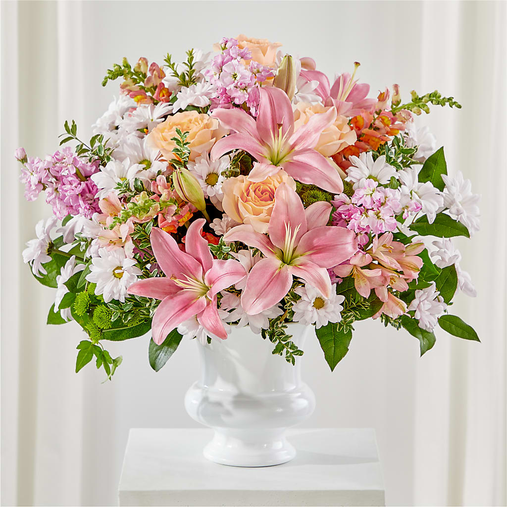 Heartfelt Gesture Urn Arrangement – Blossom And Brew Co, Menasha WI