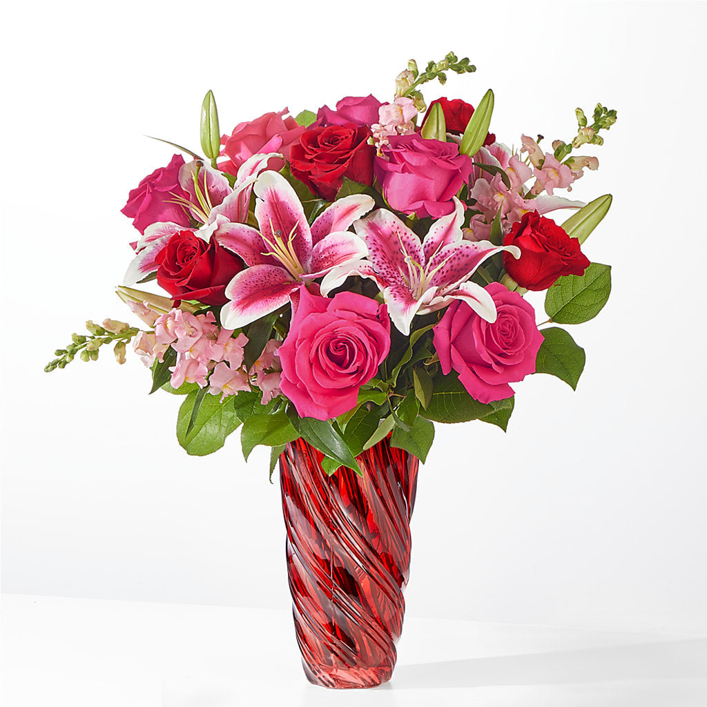 Always You Bouquet with Luxe Swirl Vase – Blossom And Brew Co, Menasha WI