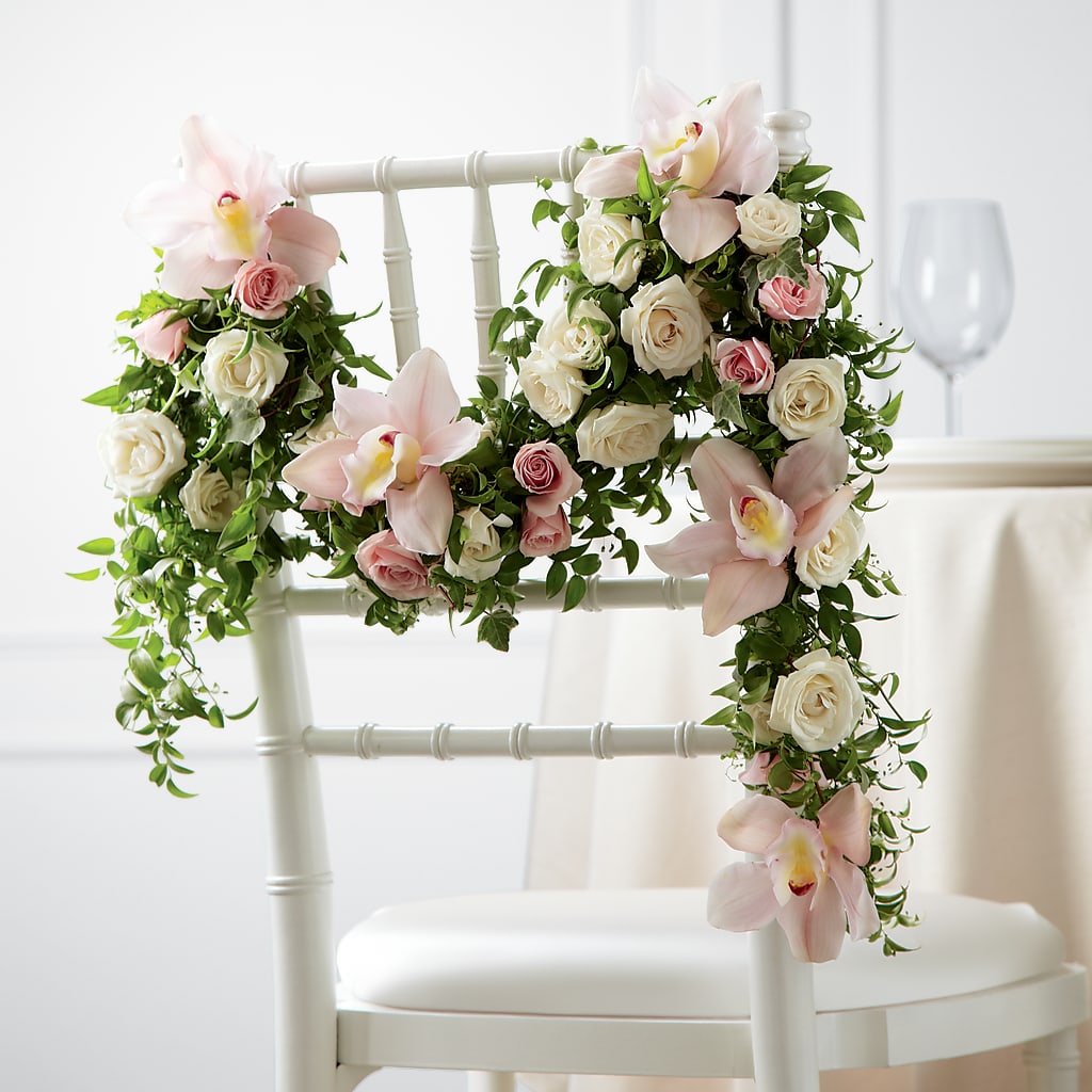 Orchid Rose Chair Décor – Blossom And Brew Co, Menasha WI