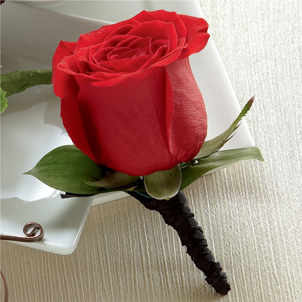 Red Rose Boutonniere – Blossom And Brew Co, Menasha WI