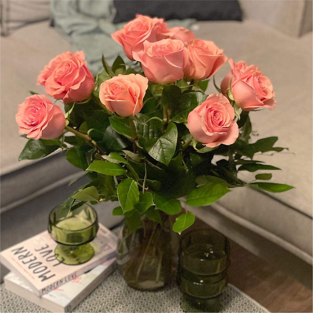 Long Stem Pink Rose Bouquet –  Blossom And Brew Co, Menasha WI