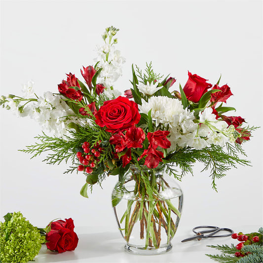 Merry Moment Bouquet – A Florist Original –  Blossom And Brew Co, Menasha WI