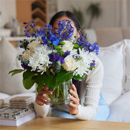 Cerulean Waves Bouquet –  Blossom And Brew Co, Menasha WI