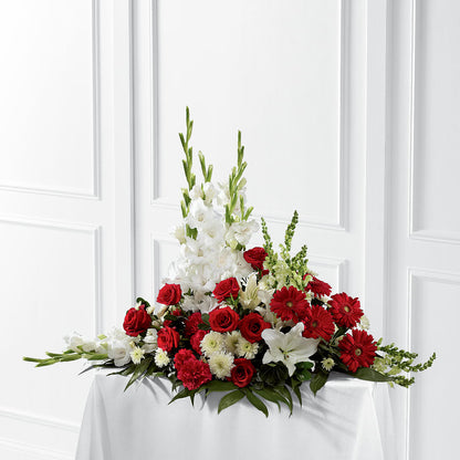 Crimson & White Arrangement –  Blossom And Brew Co, Menasha WI