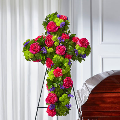 Tribute Rose Floral Cross –  Blossom And Brew Co, Menasha WI