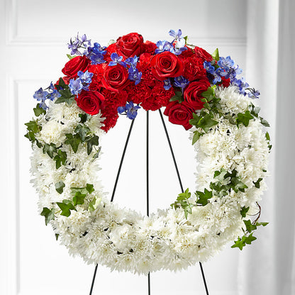 Patriotic Passion Wreath –  Blossom And Brew Co, Menasha WI