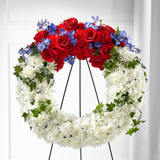 Patriotic Passion Wreath –  Blossom And Brew Co, Menasha WI