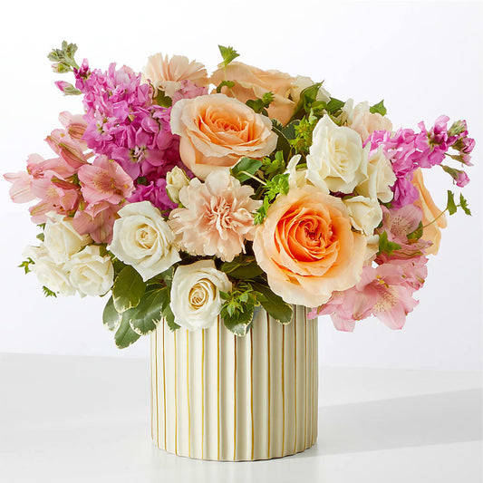 Paradise Bouquet with Ivory Vase –  Blossom And Brew Co, Menasha WI