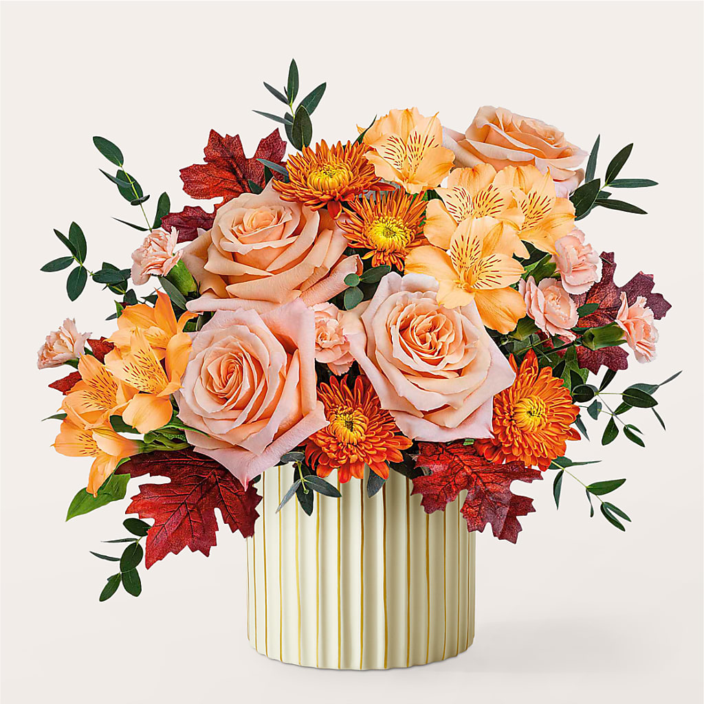 Spiced Latte Bouquet with Ivory Vase –  Blossom And Brew Co, Menasha WI