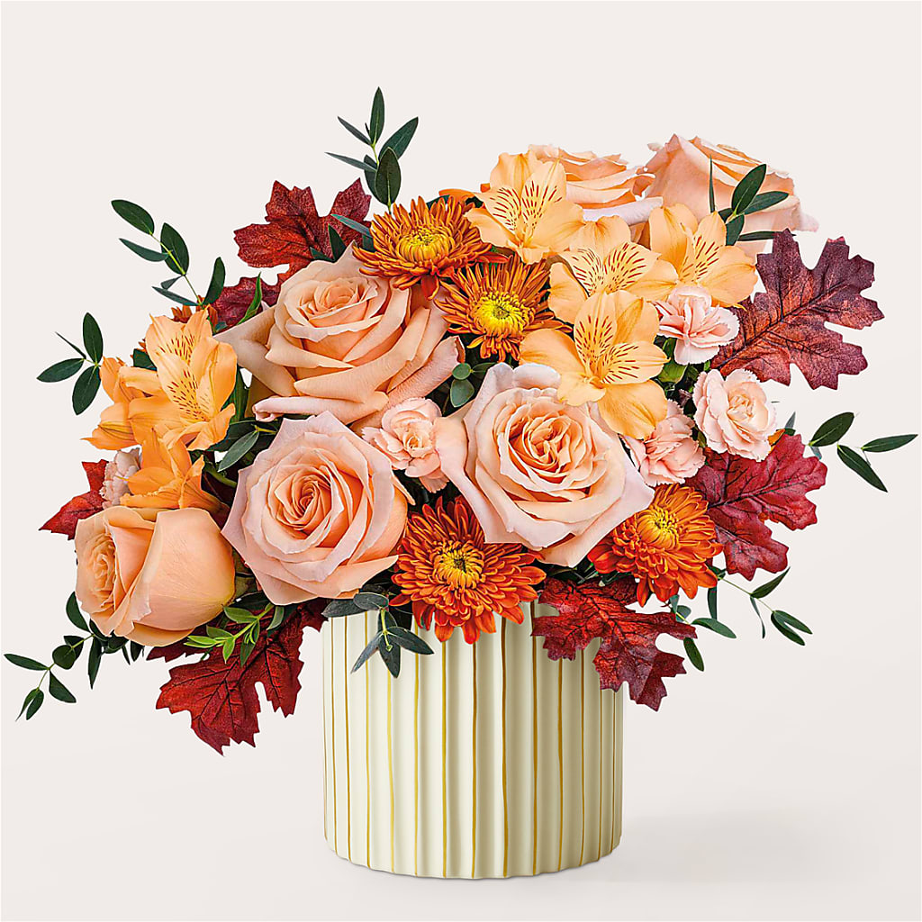Spiced Latte Bouquet with Ivory Vase –  Blossom And Brew Co, Menasha WI