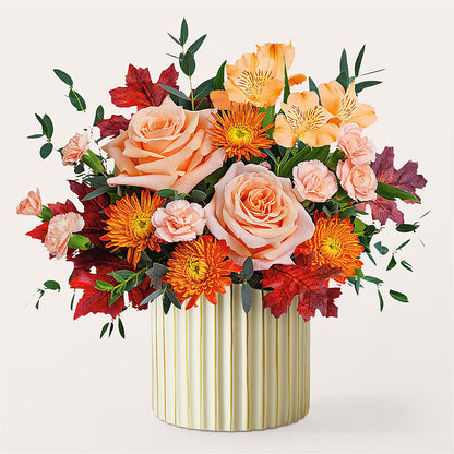 Spiced Latte Bouquet with Ivory Vase –  Blossom And Brew Co, Menasha WI