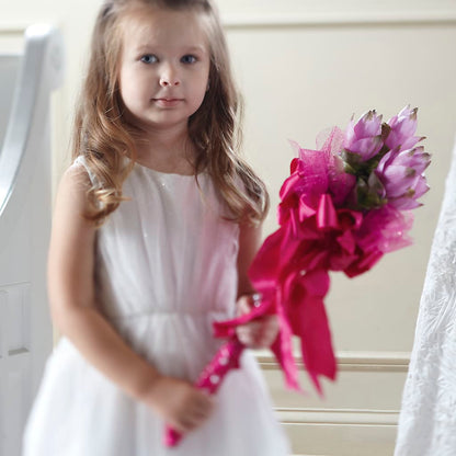 Sparkle Pink Flower Girl Bouquet –  Blossom And Brew Co, Menasha WI